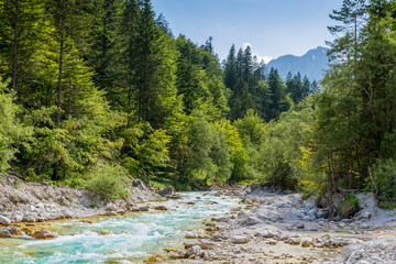 Obraz premium Pericnik Wasserfall im Triglav Nationalpark, Slowenien