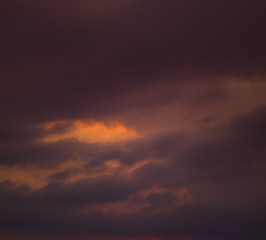 Sunset clouds in the mountains