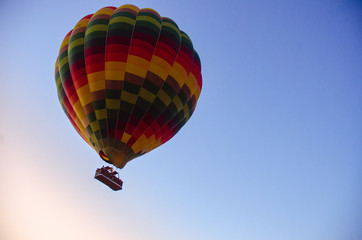 Colorful Hot Air Balloon at the blue sky in Luxor, Egypt