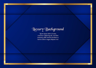Abstract blue background in premium indian style. Template design for cover, business presentation, web banner, wedding invitation and luxury packaging. Vector illustration with golden border.