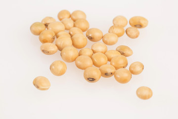Dry soybeans - Glycine max. Top view