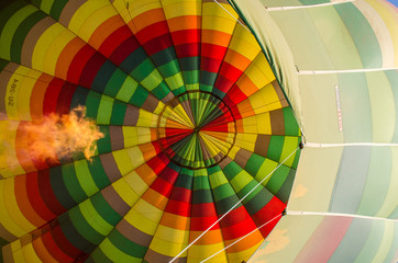 Inside of Colorful Hot Air Balloon