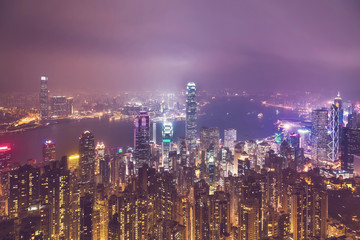 Obraz premium Hong Kong Cityscape in vintage tone