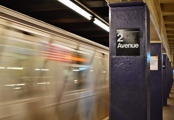 Lower East Side New York 2nd Avenue Subway Sign Platform 