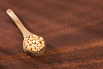 Dry soybeans - Glycine max. Top view