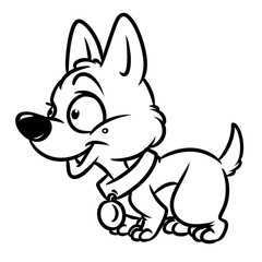 Dog  cartoon illustration isolated image animal character pet coloring page