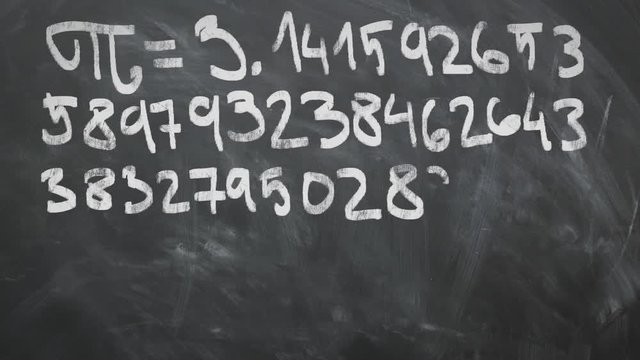 Pi - 3.14 Animation On Chalkboard. Great For Your Math Related Projects.High Quality Animation. 1080p 60fps