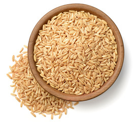 raw oats isolated on the white background, top view