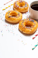 Donut with colorful sprinkles