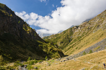 Fototapeta premium Panoramic view of val Loranco, in the background the Pizzo Andolla, in Piedmont, Italy.