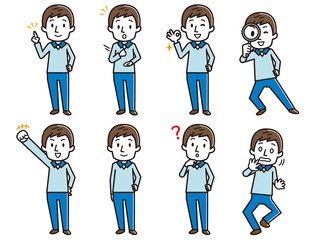 男性　表情　セット