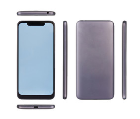 All view of smartphone with notch 