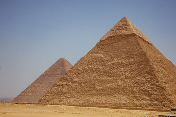 Obraz na płótnie Canvas two Pyramids of Giza, Cairo, Egypt