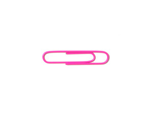 Paper clip on white background with copy space.