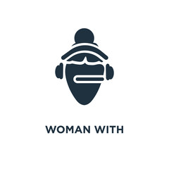 woman with headphones icon