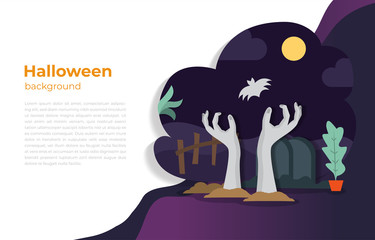 Halloween vector dead hand illustration background.