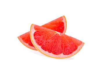 Grapefruit fruit slice isolated on the white background