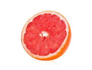 half of grapefruit isolated on white background
