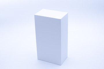 White paper box on white background