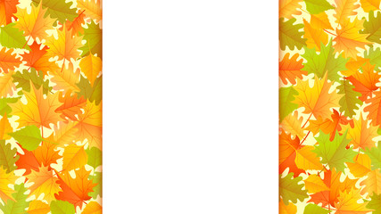 Autumn banner with colorful autumn leaves background with copyspace on the center. Vector illustration for fall season