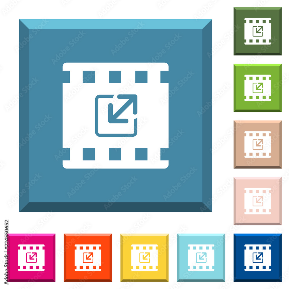 Poster resize movie white icons on edged square buttons