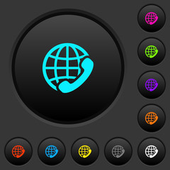 International call dark push buttons with color icons