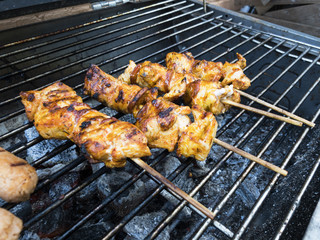 Kebab's Cooking on bbq grill