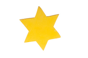 Yellow star isolated on white background