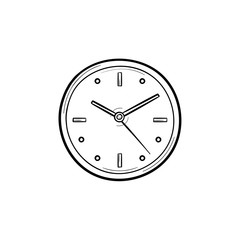 Clock hand drawn outline doodle icon