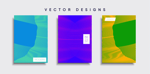 Vector cover designs. Future Poster template. Smartphone modern background set.