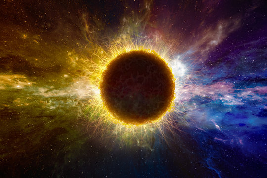 Fototapeta Supernatural extraterrestrial life form in deep outer space