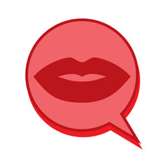 Lips In Speech Bubble
