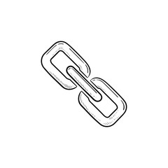 Chain link icon hand drawn outline doodle icon. Security system and safety, hyperlink, cooperation concept. Vector sketch illustration for print, web, mobile and infographics on white background
