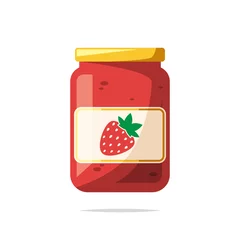 Foto op Plexiglas Strawberry jam vector isolated illustration © FARBAI