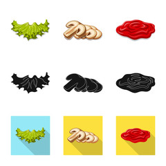 Isolated object of burger and sandwich sign. Set of burger and slice stock symbol for web.