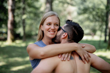 Fototapeta premium Love Couple Hug Each Other