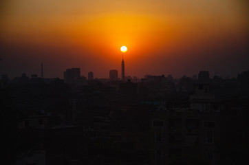 Fototapeta na wymiar Sunset above Cairo Tower, Egypt