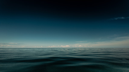 Seascape evening sea horizon and sky.