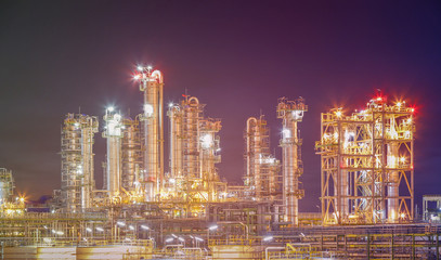 Petroleum oil refinery plant in twilight time