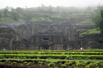 The wonder of Kailasa of Ellora caves, the rock-cut monolithic temple