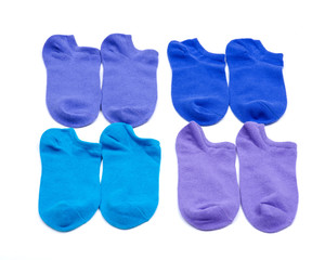 Woman's original ankle low rise colorful socks isolated on white background