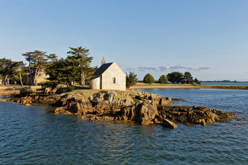 Small Chapel on Boedic Island - Gulf of Morbihan - Brittany, France