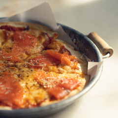 close up Hot delicious Homemade pizza in restaurant