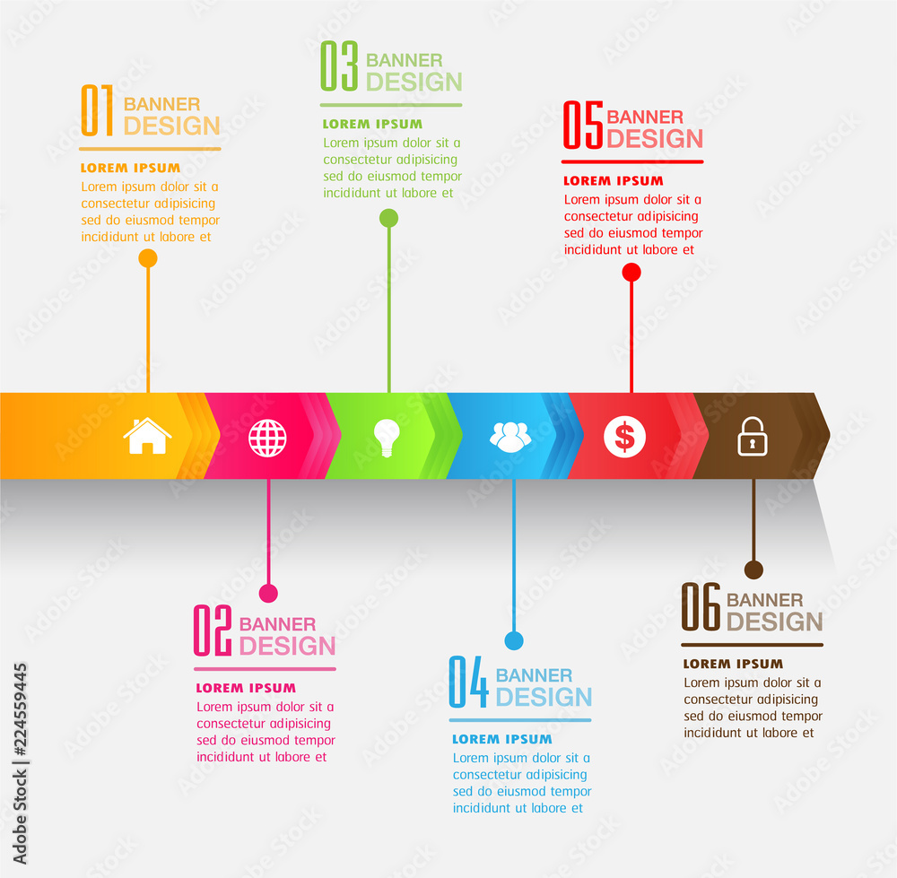 Wall mural modern paper text box template for website computer graphic technology, banner infographics