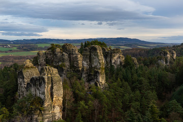 Fototapeta na wymiar Czech sandstone rocks in Bohemian Paradise