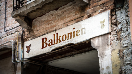 Fototapeta premium Schild 383 - Balkonien