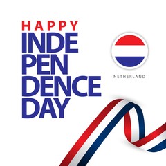 Happy Netherlands Independence Day Vector Template Design Illustration