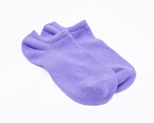 Woman's original ankle low rise violet socks isolated on white background