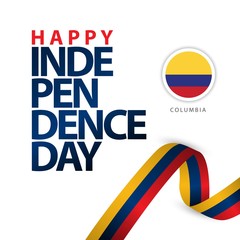 Happy Columbia Independence Day Vector Template Design Illustration