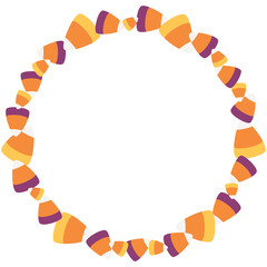 Vector Scattered Sweet Candy Corn Circle Wreath